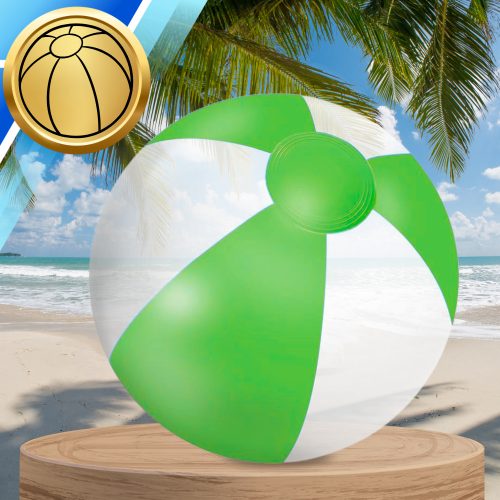 FELFÚJHATÓ STRANDLABDA MEDENCÉBE, KERTIBE, NAGY, 53 CM, ZÖLD