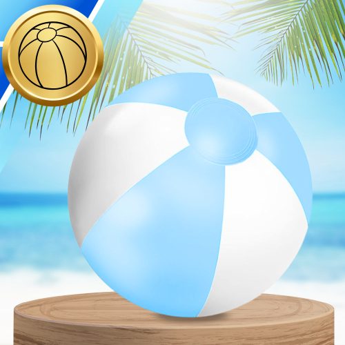 FELFÚJHATÓ STRANDLABDA MEDENCÉBE, KERTIBE, NAGY, 53 CM, KÉK