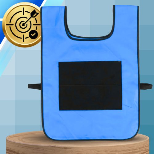 Ügyességi játék szett mellénnyel és puha labdákkal BAKALU, kék, 45x30cm, gyerekeknek