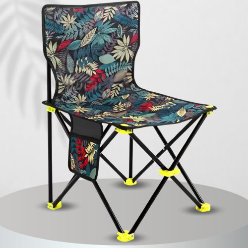 Összecsukható horgász- és kempingszék háttámlával és zsebbel