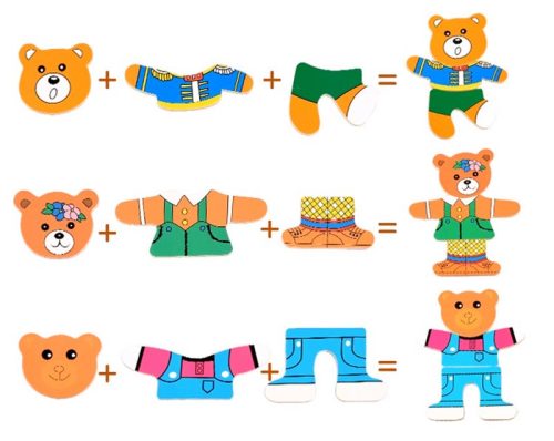 Fa kirakós Öltöztetős Érzelmek Mina Medve Család 47 El.