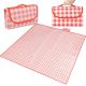 Piknik, strandtakaró, kempingszőnyeg, vízálló, hordozható, nagy, 2x2m, piros rács