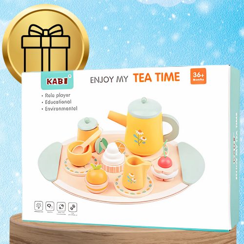 Gyerekjáték fa teáskészlet