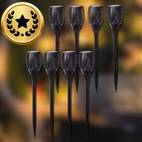 Napelemes kerti fáklya láng LED lámpa fény 8db