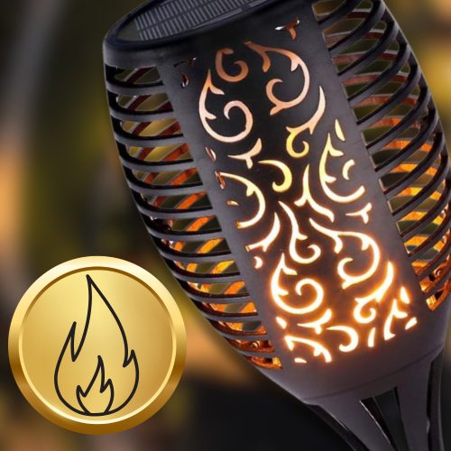 Napelemes kerti fáklya láng LED lámpa fény 8db