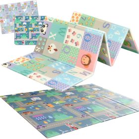   Kétoldalas játszóhab szőnyeg gyerekeknek NICEKIDS, Út/Ábécé, 200x150cm XPE