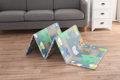 Kétoldalas játszóhab szőnyeg gyerekeknek NICEKIDS, Út/Ábécé, 200x150cm XPE