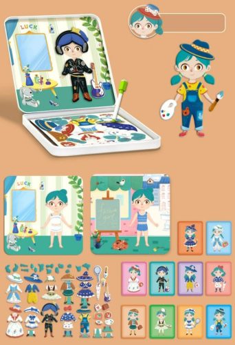 Mágneses ruhadarabok fa kockák Zkb-2013