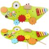 Oktató fajáték, manipulatív Montessori szenzoros aktivitást fejlesztő tábla, krokodil