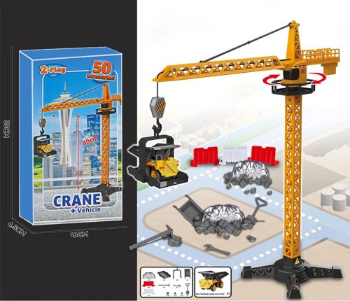 Építőipari daru Forgó Mobil Építőipari 50 darabos + meglepetés jármű