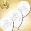Nagy átlátszó lufik origamival és 3-as számmal, 12 db, fehér