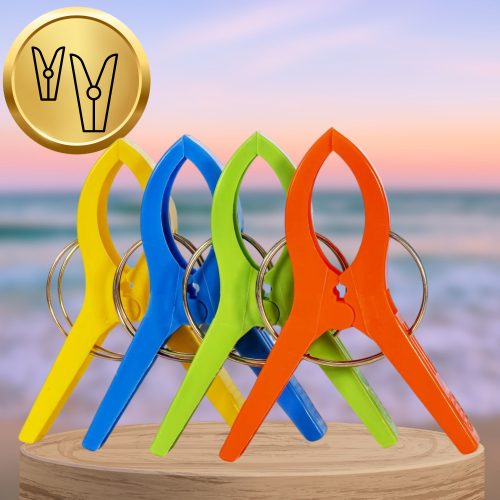 XXL méretű napozóágyakhoz való strandtörölköző-csipesz, 4 darabos készlet