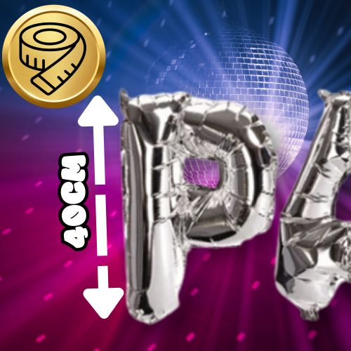 Hatalmas fólia lufi parti felirat ezüst születésnapi szilveszteri magasság 40 cm