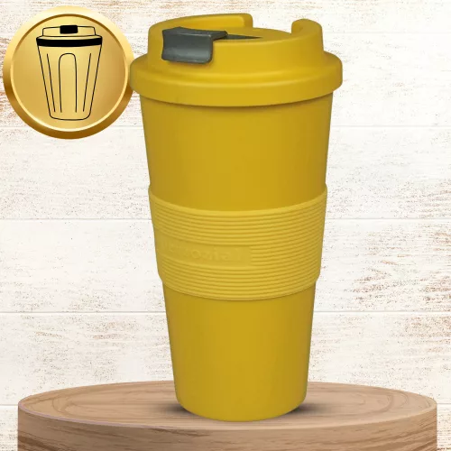 Utazó termosz bögre kávéhoz és teához, 480 ml, sárga