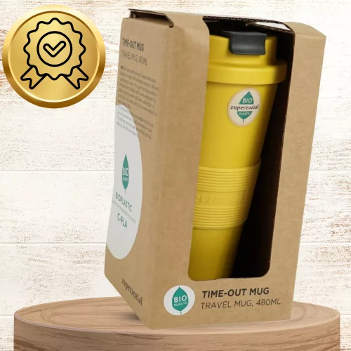 Utazó termosz bögre kávéhoz és teához, 480 ml, sárga