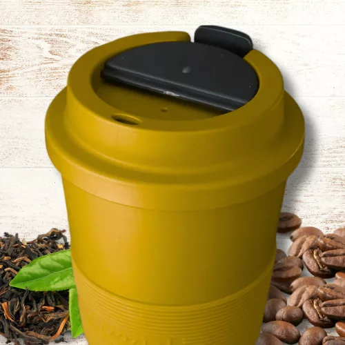 Utazó termosz bögre kávéhoz és teához, 480 ml, sárga
