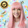 Hosszú műhaj, vágatva, paróka bulikra és fotózásra, rózsaszín