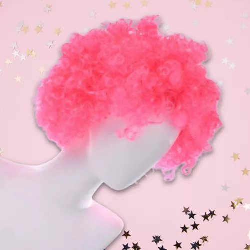 Afro paróka bulikra, fotózásra, leánybúcsúkra, születésnapokra, rózsaszín