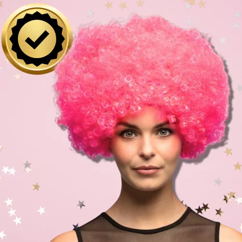 Afro paróka bulikra, fotózásra, leánybúcsúkra, születésnapokra, rózsaszín