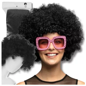   Afro paróka bulikba, fotófülkékbe, leánybúcsúkra, fekete