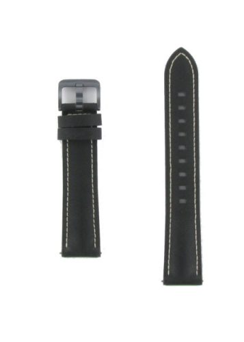 Samsung Galaxy Watch Strap Studio 20mm valódi bőr szíj, fekete