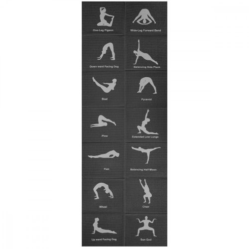 összehajtható jógaszőnyeg 1700x600x5mm fekete enero fit