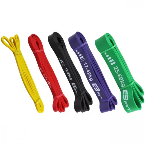 Fitness szalag, EB Fit, gumi, fekete 12-25kg