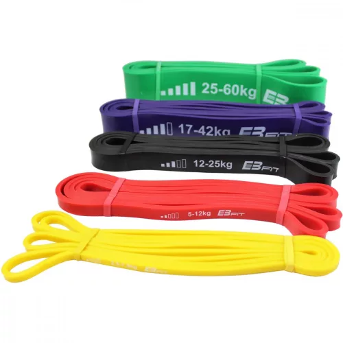 Fitness szalag, EB Fit, gumi, fekete 12-25kg