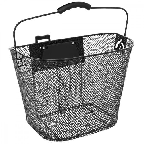 első fém kerékpárkosár klikkel szerelt, fekete