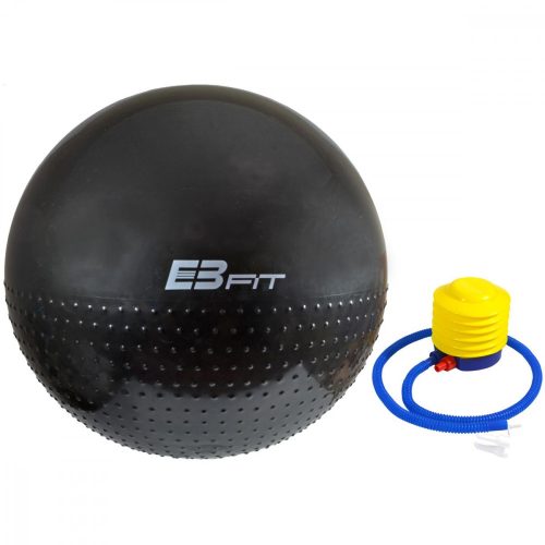 Gimnasztika labda, EB Fit, 75cm, Pumpával, PVC, Fekete