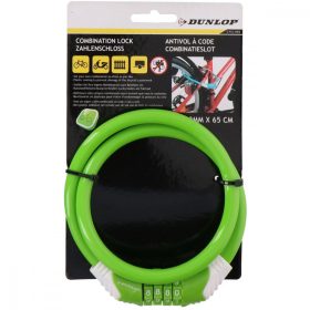   spirális kerékpárzár 10mmx65cm kombinációval dunlop green