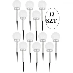   Saska Garden 1043326 - 12db-os gömb napelemes kerti lámpa, 10x35cm, fehér