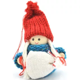 Dekoratív Baba Táskával Kék Lány 7,5 Cm