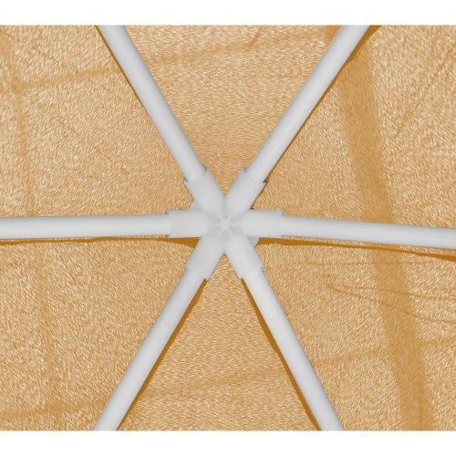 Hatszögű Kerti Pavilon 2X2X2X2,5M Szúnyoghálóval Bézs Színű