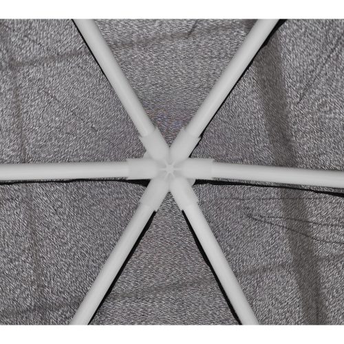 Hatszögű Kerti Pavilon 2X2X2X2,5M Szúnyoghálóval, Szürke