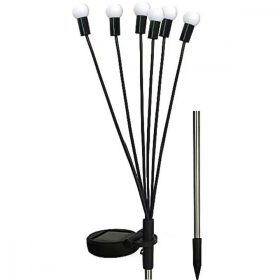   solár lámpa, szélben táncoló fehér golyók, 6 led, 72cm