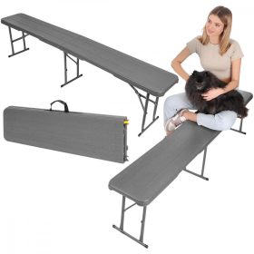   összehajtható bankett sörpad 183x28x43cm fadeszka sötétszürke