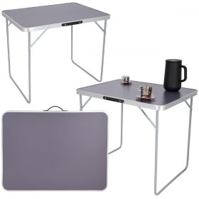 összehajtható kempingasztal 80x60x70cm szürke