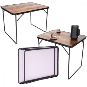 összehajtható kemping asztal 80x60x70cm fa