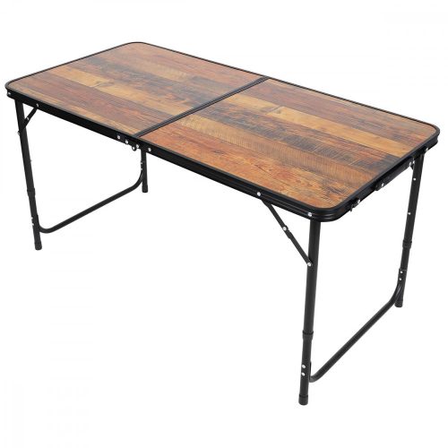 összehajtható kemping asztal 120x60x70/62/55cm fa
