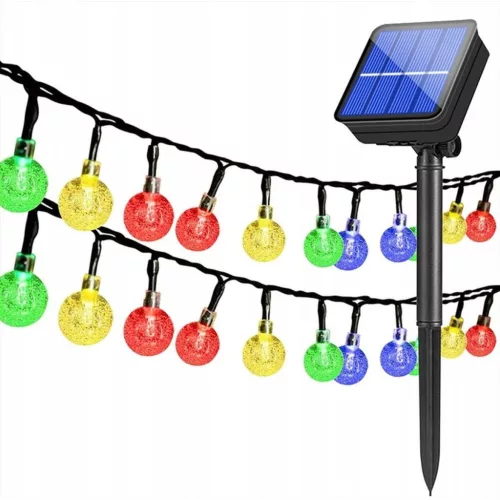 Napelemes Kerti Lámpa Garland Napelemes Lánc 4,9M 40Led Többszínű