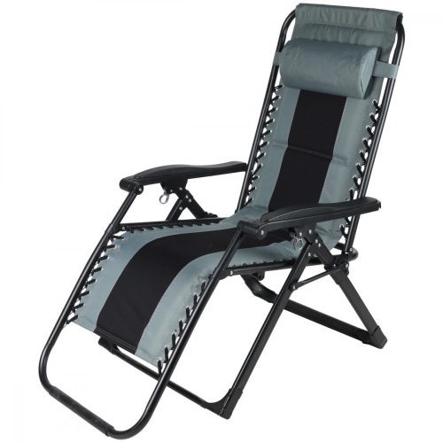 összecsukható multifunkciós kerti szék 162x52/65x110cm fekete szürke