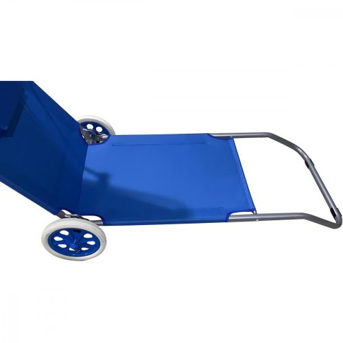 összehajtható strand szék kerekeken 112x62x60-90cm kék