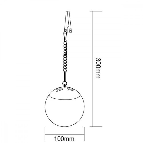 napaelemes lámpa műanyag golyó 20cm