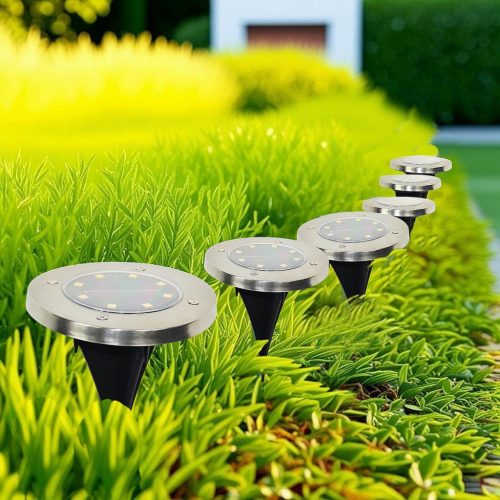 Napelemes Lámpa 8 Led Smd Földbe Veréshez, 12 Db-Os Készlet