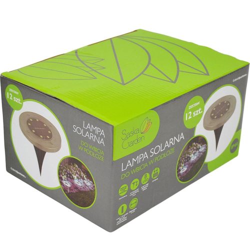 Napelemes Lámpa 8 Led Smd Földbe Veréshez, 12 Db-Os Készlet