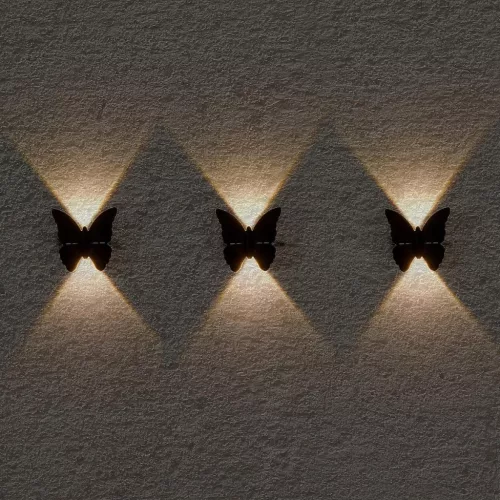 Napelemes Fali Lámpa Pillangó 2Led