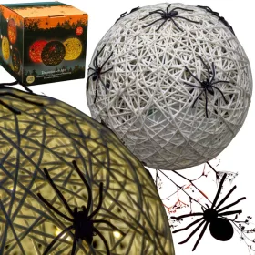 Dekoratív Led Gömblámpa Pókkal 15 Cm Halloween Fehér