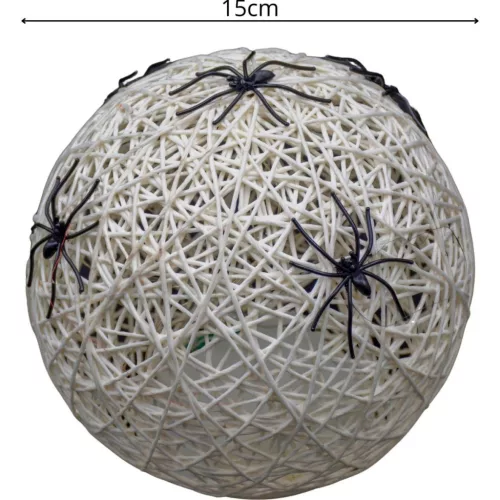 Dekoratív Led Gömblámpa Pókkal 15 Cm Halloween Fehér
