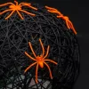 Dekoratív Led Gömblámpa Pókkal 15Cm Halloween Fekete
